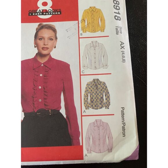 McCall's Misses Shirt Sewing Pattern Sz 4 - 6 8918 - Uncut - Picture 5 of 10